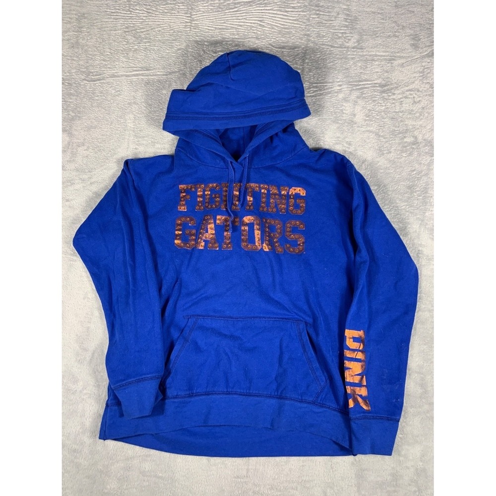 Pink Victoria's Secret Florida Gators Hoodie Womens M Blue Sequin Fighting